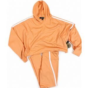 NWT Feathers Orange Crop Hoodie + Matching Pants 2pc Set – Size L